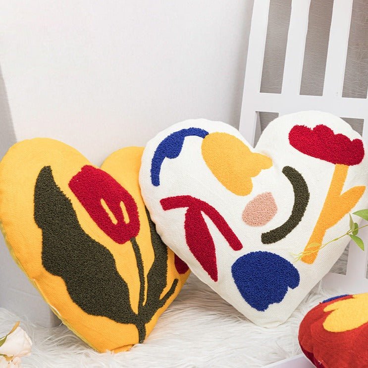 Hommfer – Coussin Brodé avec Fleur en Peluche - Hommfer