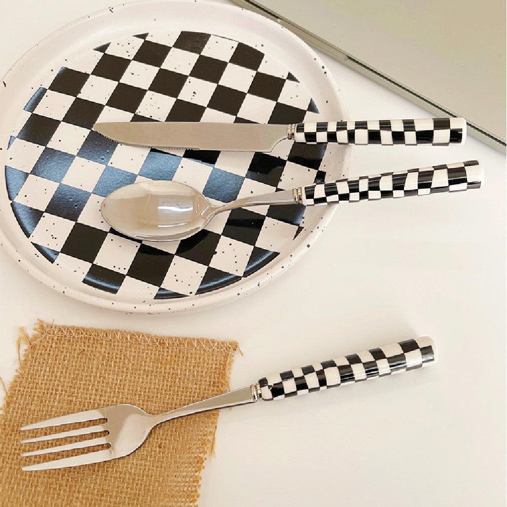 Hommfer – Couverts Inoxydables Design Échiquier - Hommfer