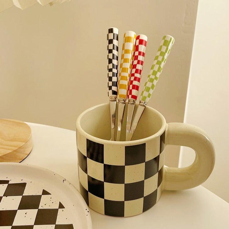 Hommfer – Couverts Inoxydables Design Échiquier - Hommfer
