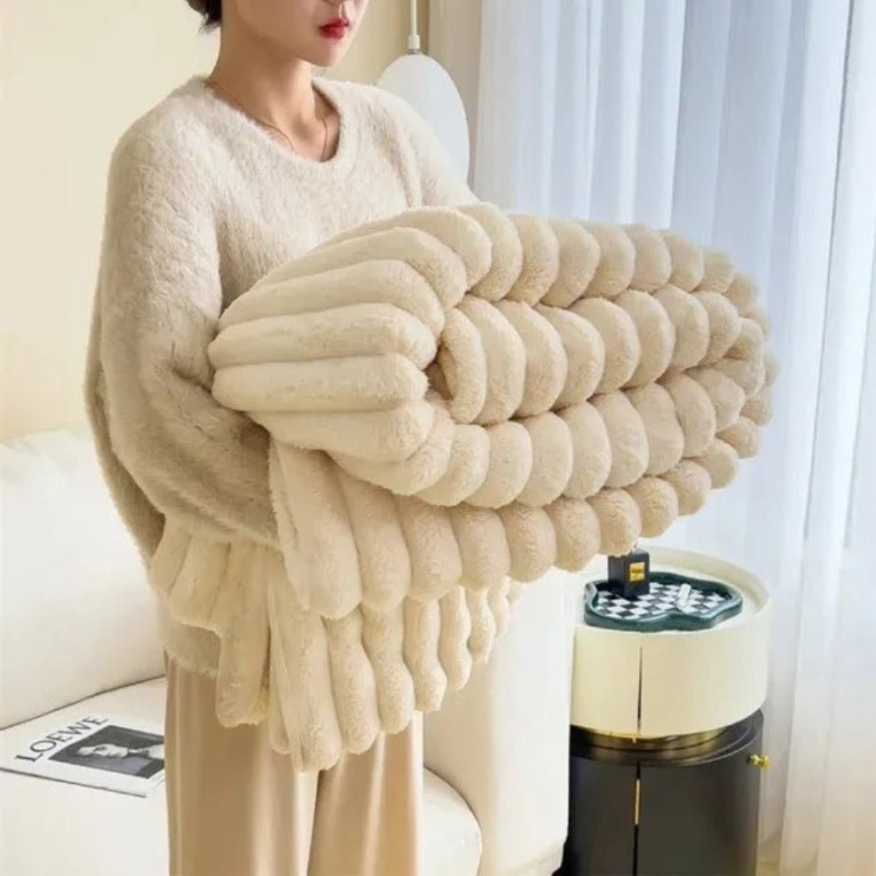 Hommfer – Couverture Moelleuse à Rayures pour la Chambre - Hommfer