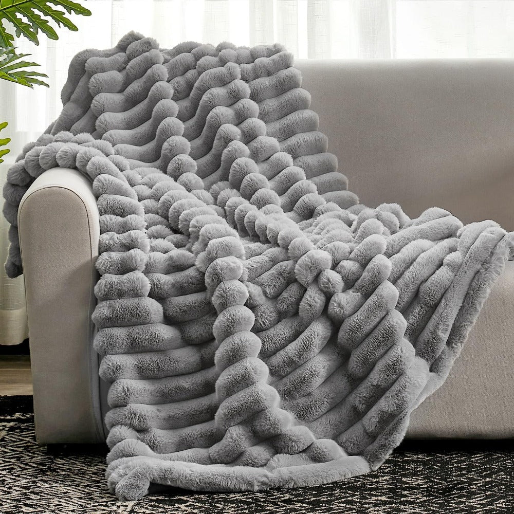 Hommfer – Couverture Moelleuse à Rayures pour la Chambre - Hommfer