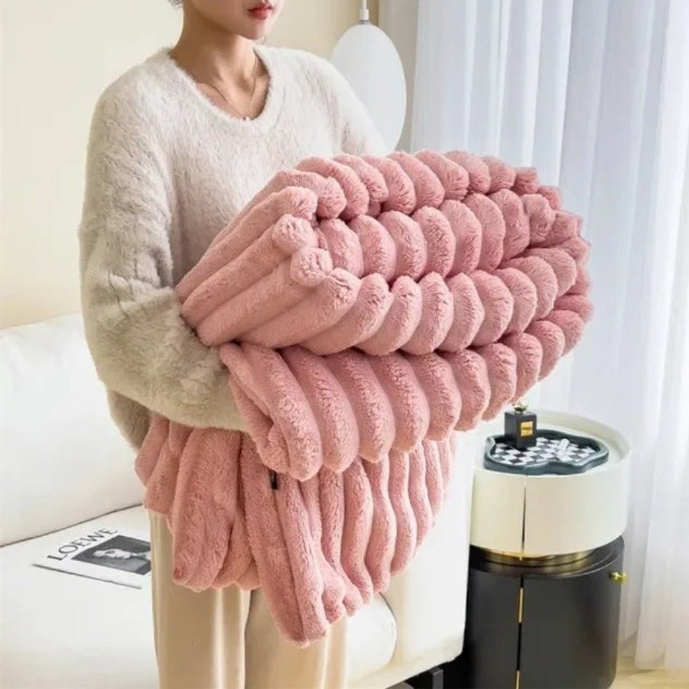 Hommfer – Couverture Moelleuse à Rayures pour la Chambre - Hommfer
