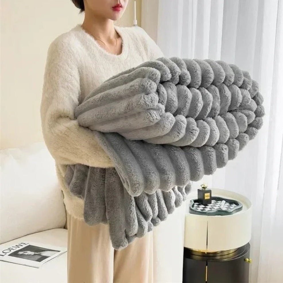 Hommfer – Couverture Moelleuse à Rayures pour la Chambre - Hommfer