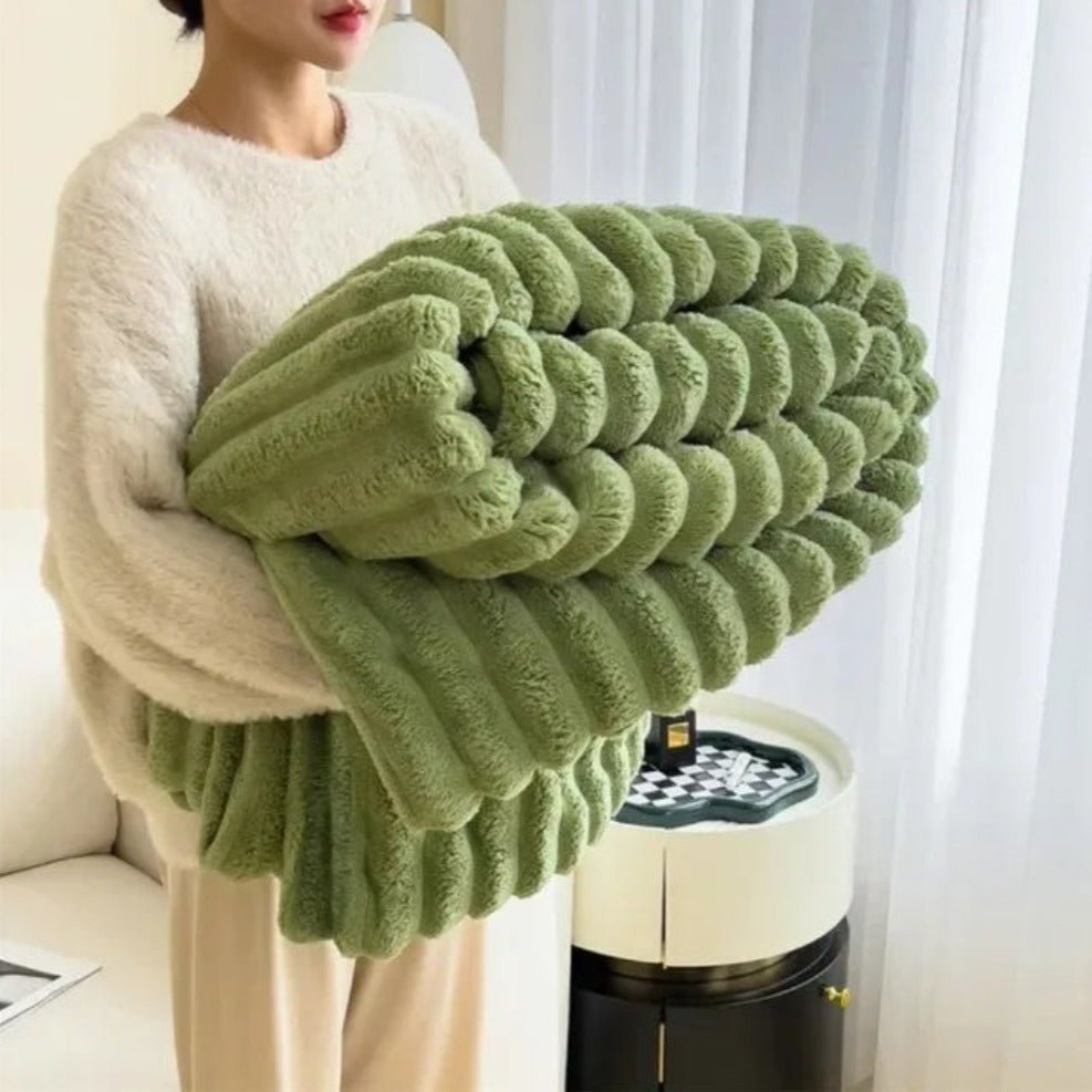 Hommfer – Couverture Moelleuse à Rayures pour la Chambre - Hommfer