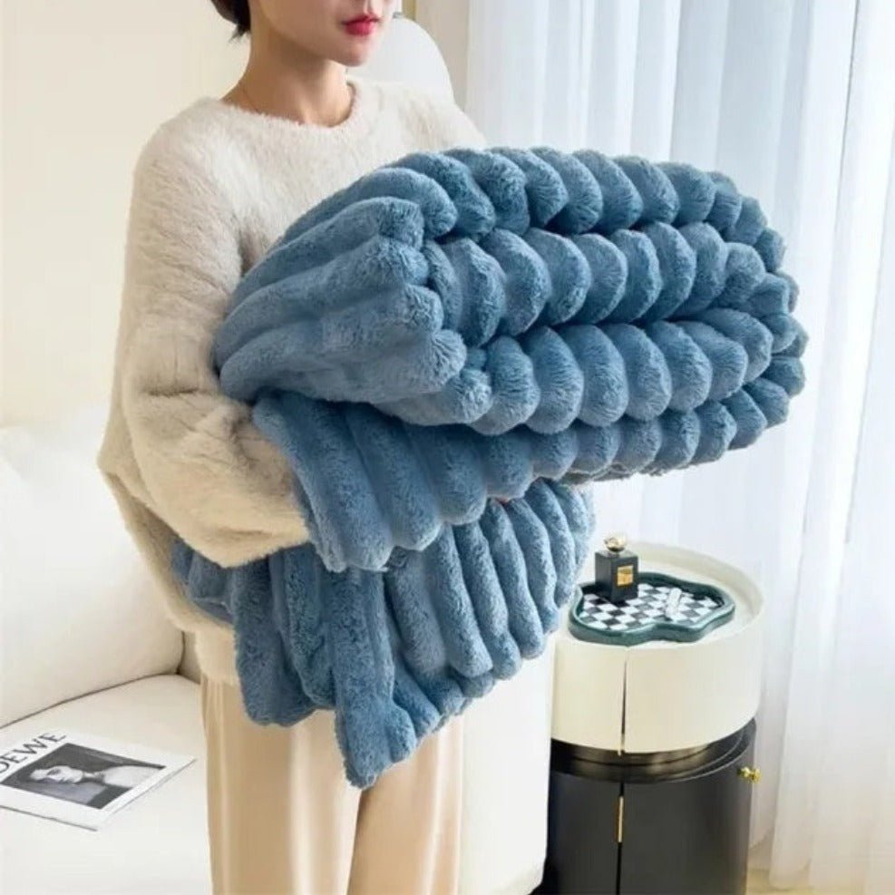 Hommfer – Couverture Moelleuse à Rayures pour la Chambre - Hommfer