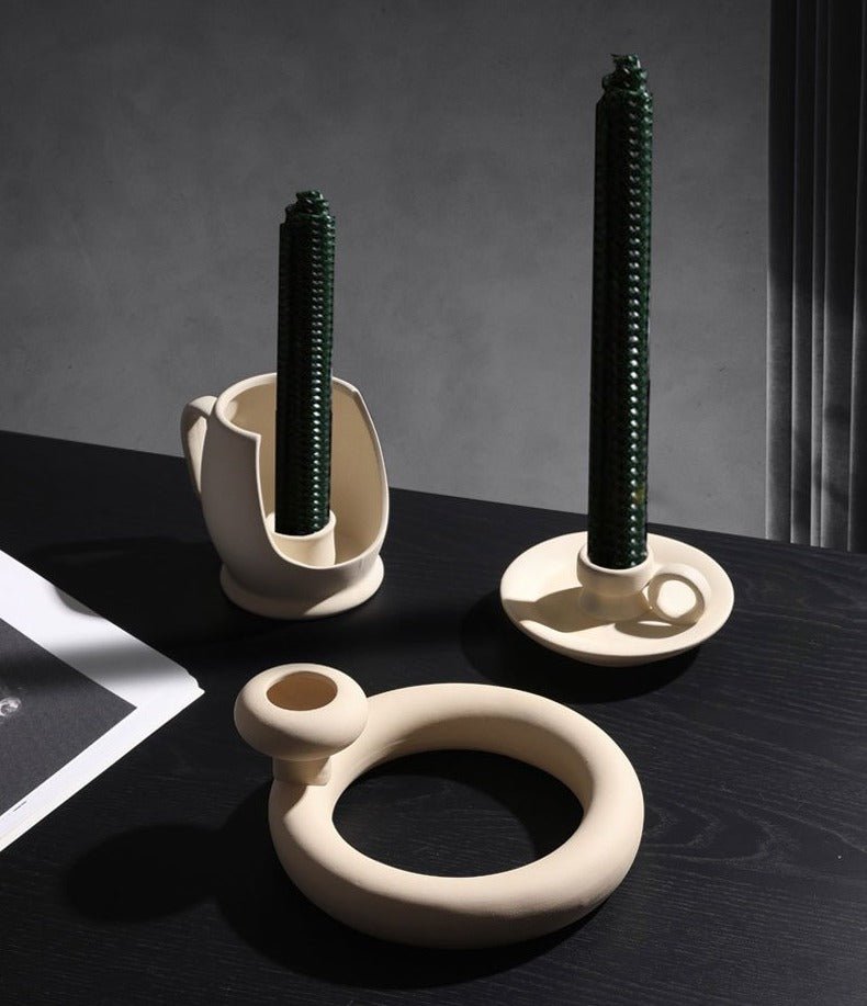 Hommfer – Décor Céramique Taupe et Bougeoirs Modernes - Hommfer