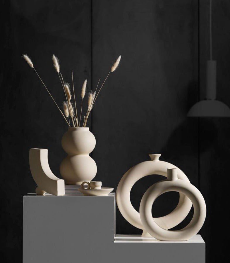 Hommfer – Décor Céramique Taupe et Bougeoirs Modernes - Hommfer