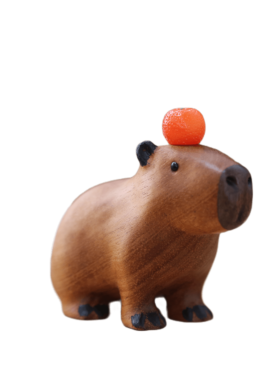 Hommfer – Décoration Capybara en Bois avec Orange - Hommfer