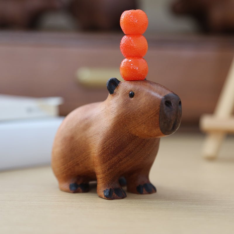 Hommfer – Décoration Capybara en Bois avec Orange - Hommfer