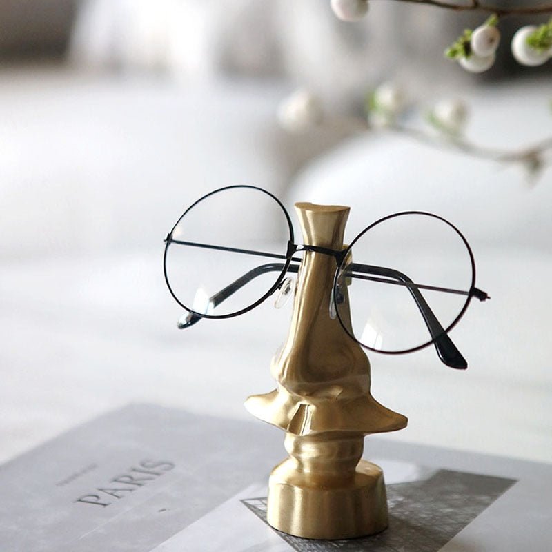 Hommfer – Décoration Métallique Dorée Forme Nez et Lunettes Oppa - Hommfer