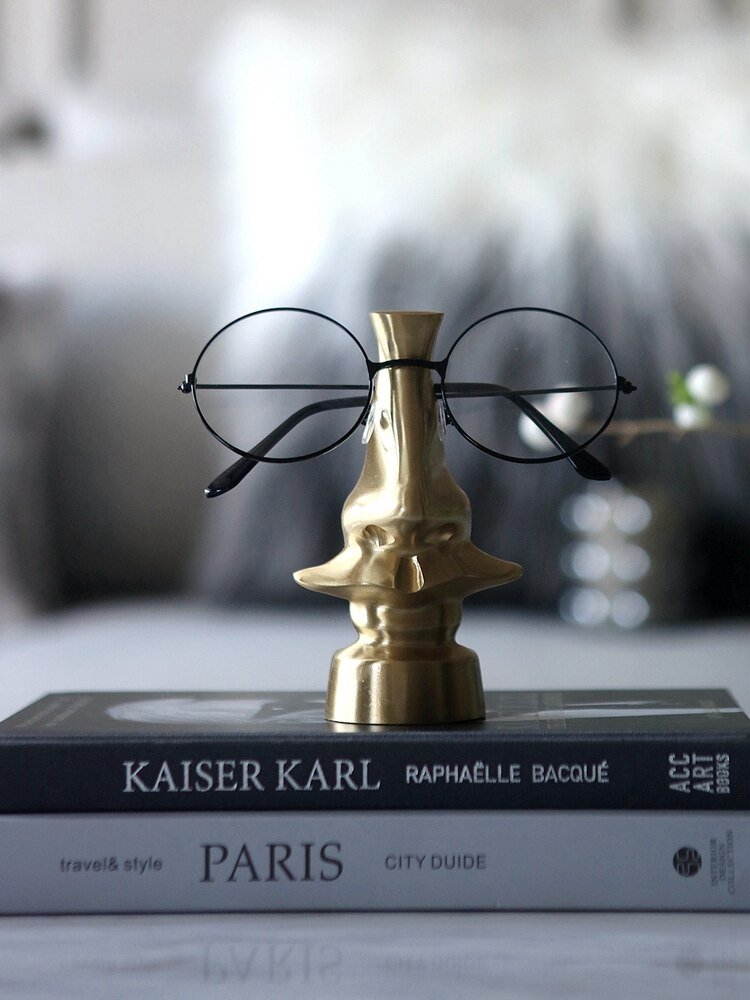 Hommfer – Décoration Métallique Dorée Forme Nez et Lunettes Oppa - Hommfer