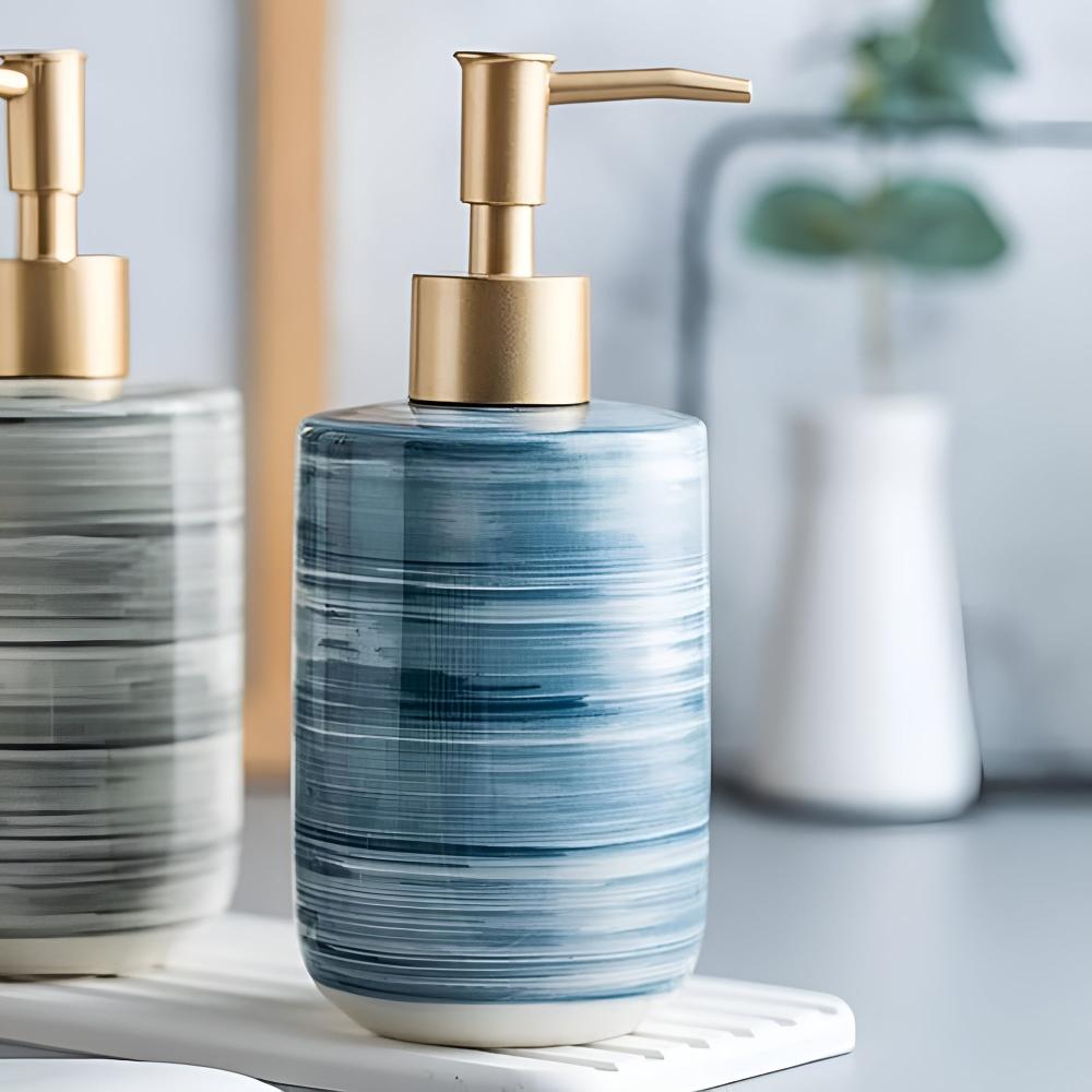 Hommfer - Distributeur de savon en céramique effet marbre - Hommfer
