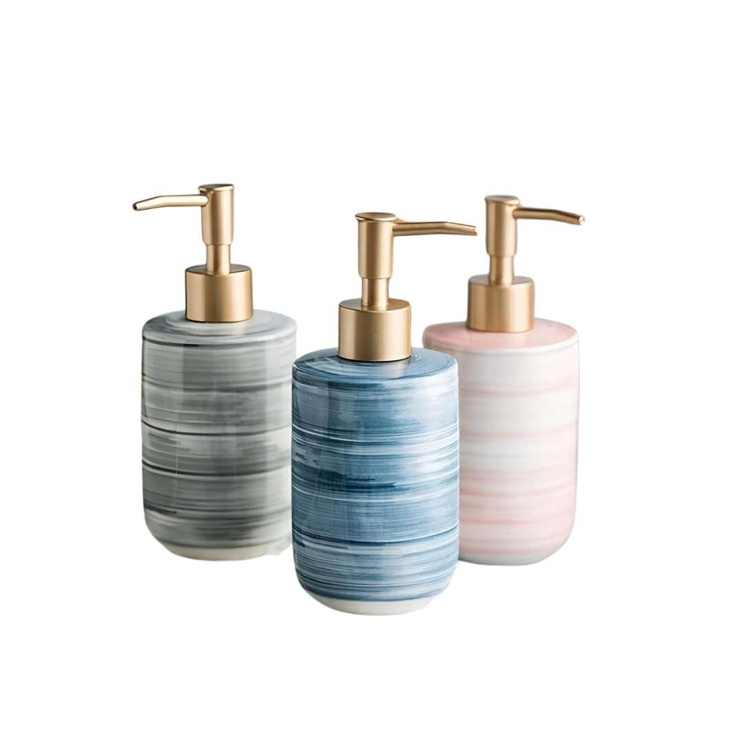 Hommfer - Distributeur de savon en céramique effet marbre - Hommfer