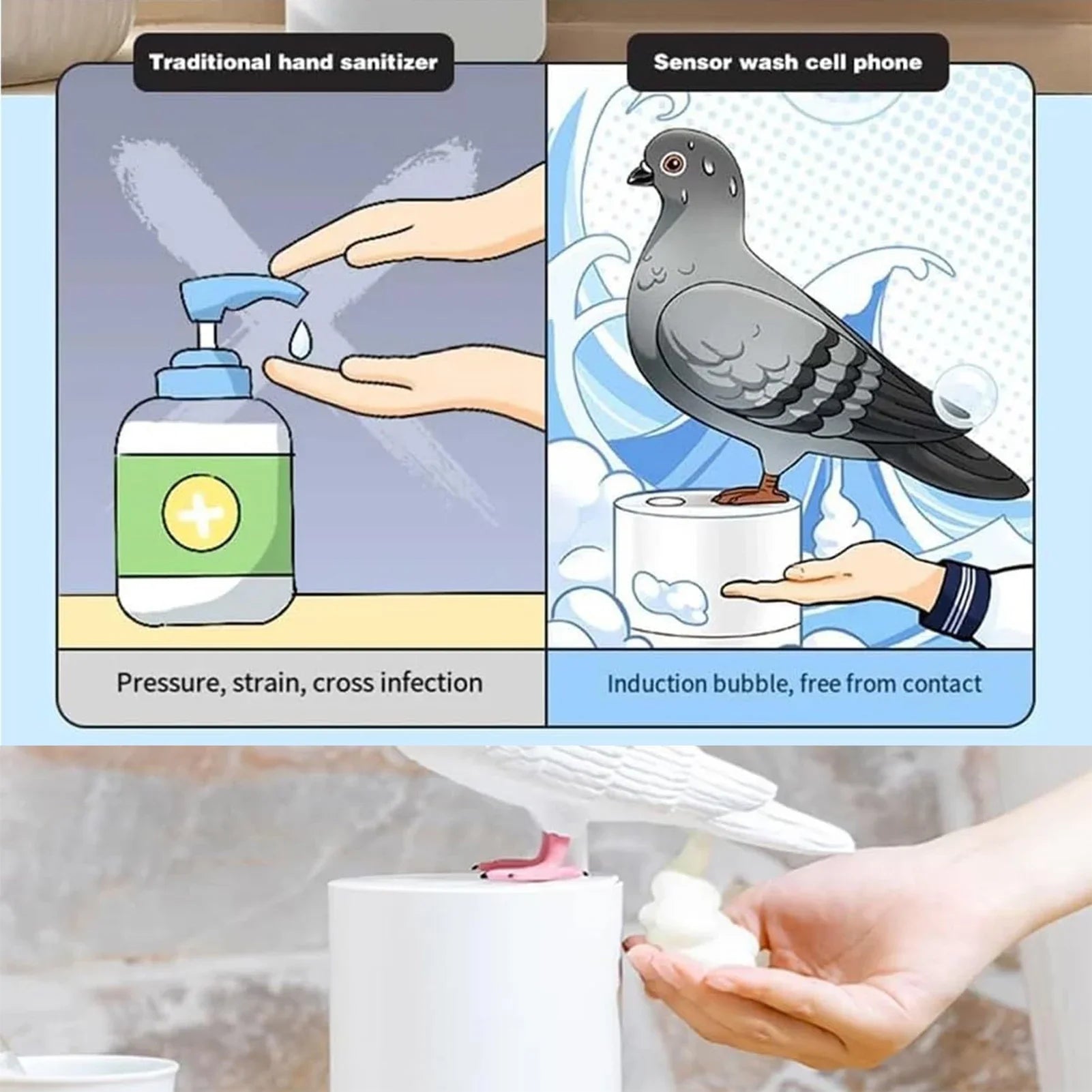Hommfer – Distributeur de Savon en Forme de Pigeon - Hommfer