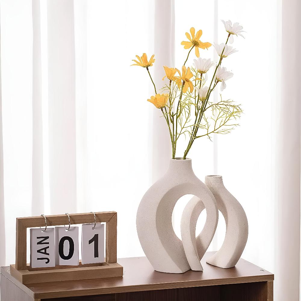 Hommfer - Duo de Vases en Céramique Abstraite Moderne - Hommfer