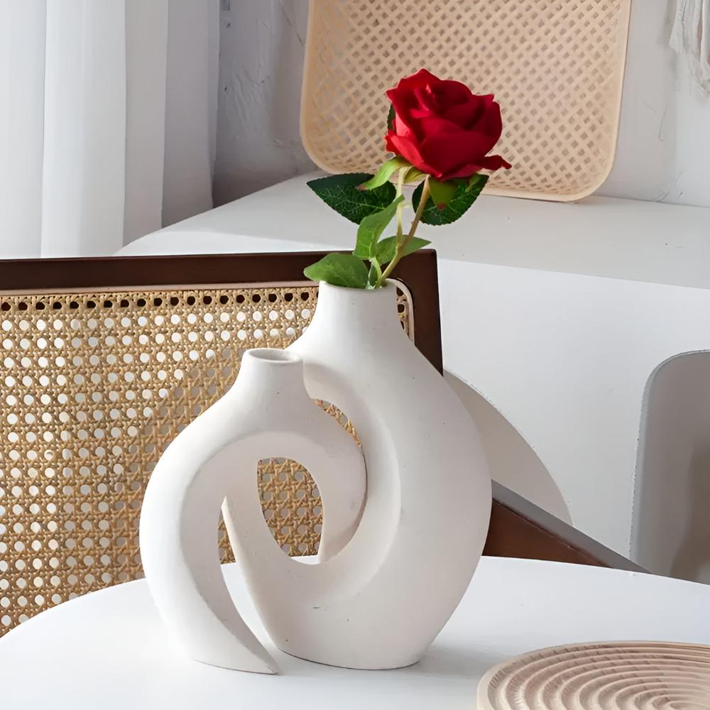 Hommfer - Duo de Vases en Céramique Abstraite Moderne - Hommfer