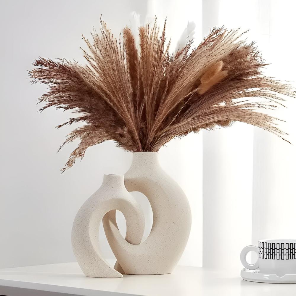Hommfer - Duo de Vases en Céramique Abstraite Moderne - Hommfer