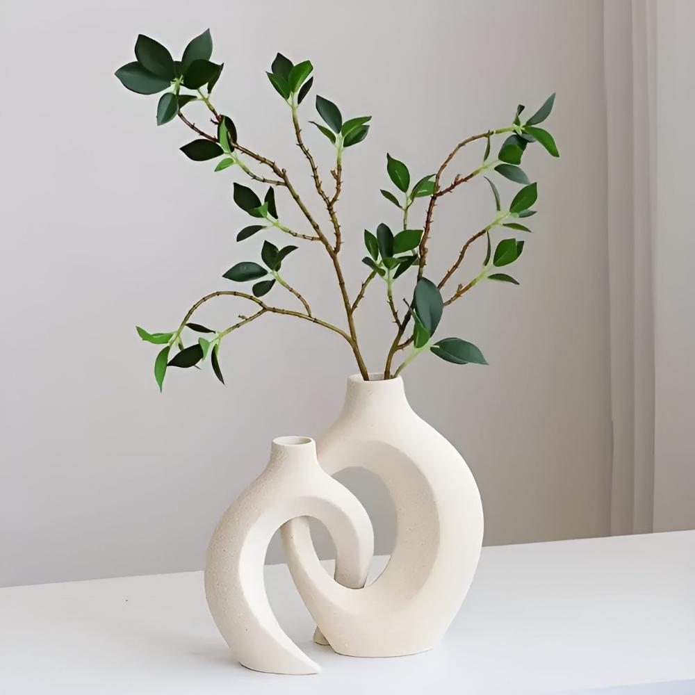 Hommfer - Duo de Vases en Céramique Abstraite Moderne - Hommfer