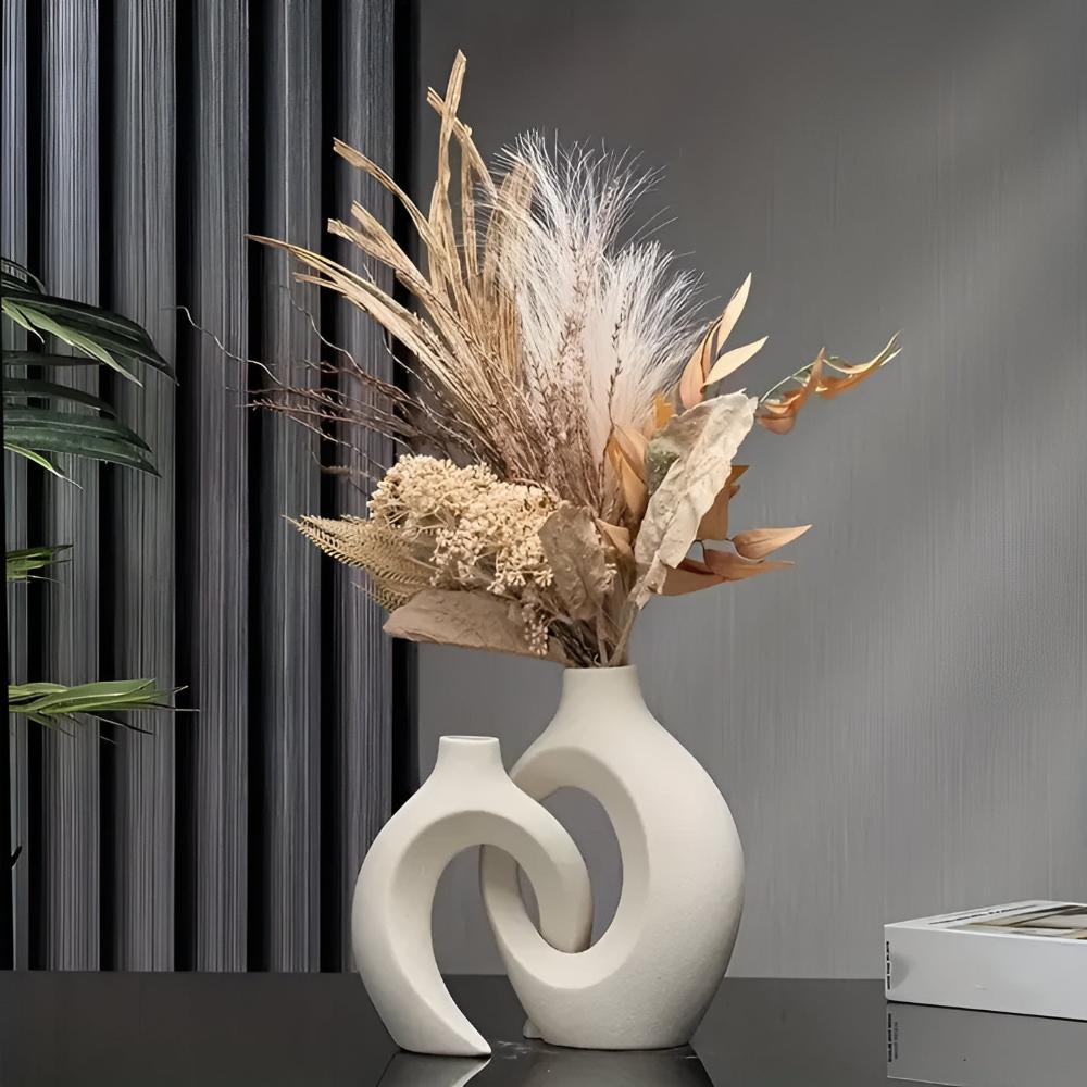 Hommfer - Duo de Vases en Céramique Abstraite Moderne - Hommfer