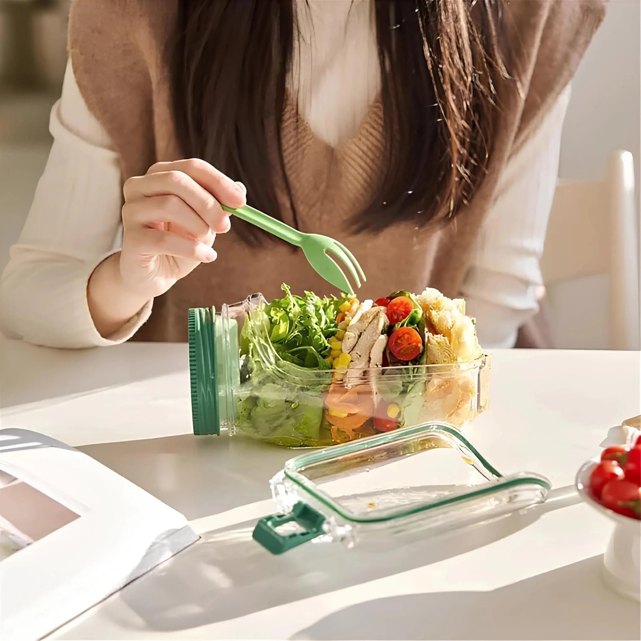 Hommfer – Élégant Bocal à Salade en Verre Transparent - Hommfer