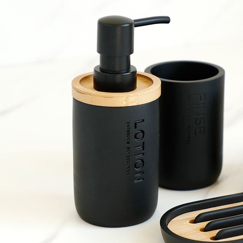 Hommfer – Ensemble d’Accessoires de Salle de Bain en Résine et Bois - Hommfer