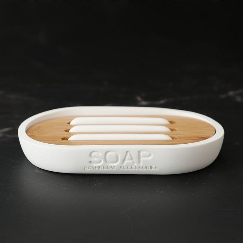 Hommfer – Ensemble d’Accessoires de Salle de Bain en Résine et Bois - Hommfer