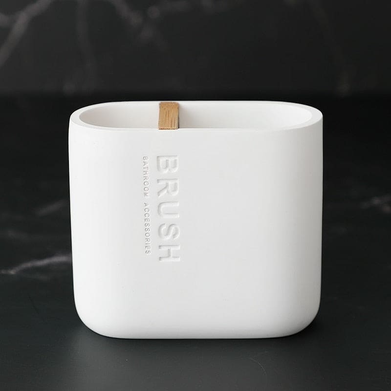 Hommfer – Ensemble d’Accessoires de Salle de Bain en Résine et Bois - Hommfer
