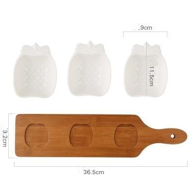 Hommfer – Ensemble de 3 Coupelles à Snacks avec Plateau en Bois - Hommfer