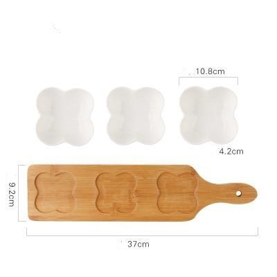 Hommfer – Ensemble de 3 Coupelles à Snacks avec Plateau en Bois - Hommfer