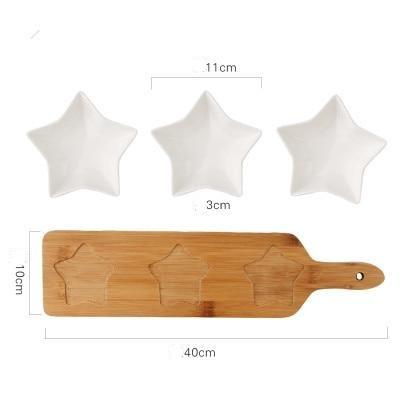 Hommfer – Ensemble de 3 Coupelles à Snacks avec Plateau en Bois - Hommfer