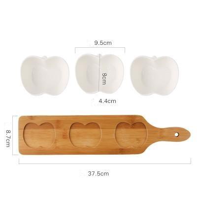 Hommfer – Ensemble de 3 Coupelles à Snacks avec Plateau en Bois - Hommfer