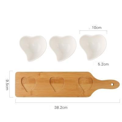 Hommfer – Ensemble de 3 Coupelles à Snacks avec Plateau en Bois - Hommfer