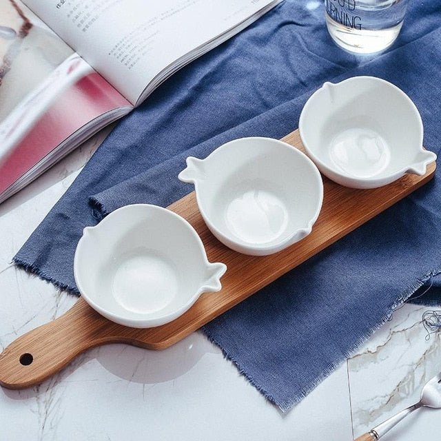 Hommfer – Ensemble de 3 Coupelles à Snacks avec Plateau en Bois - Hommfer