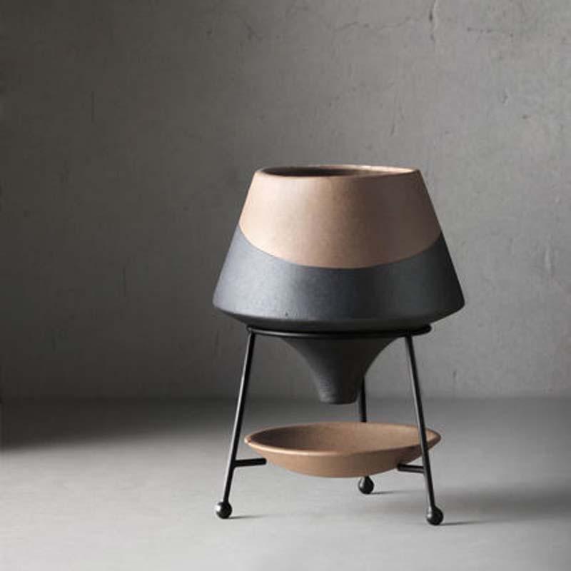 Hommfer - Ensemble de Cache - Pot en Cascade avec Soucoupe en Terre Cuite - Hommfer