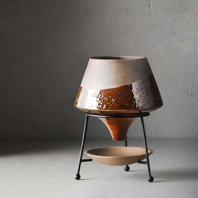 Hommfer - Ensemble de Cache - Pot en Cascade avec Soucoupe en Terre Cuite - Hommfer