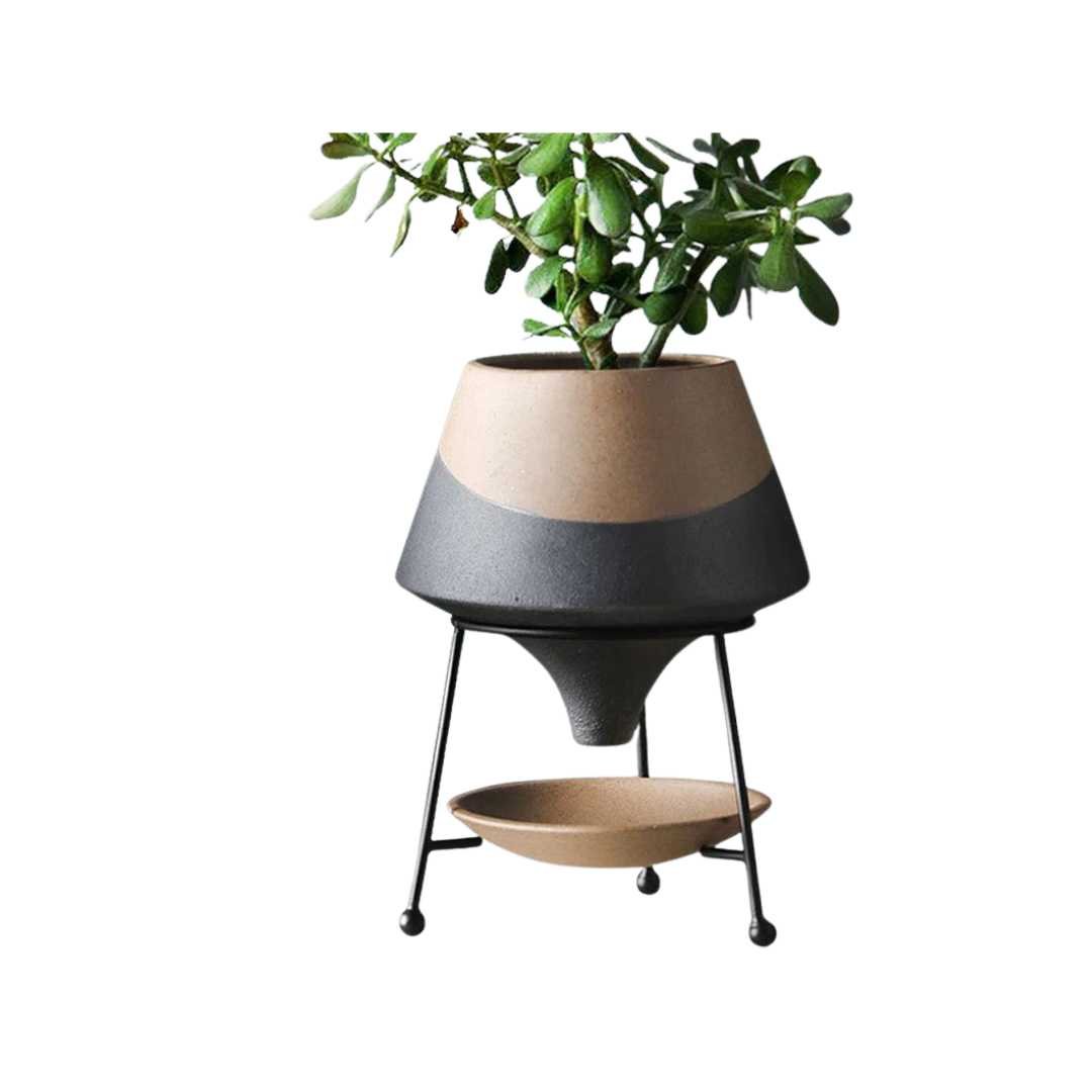 Hommfer - Ensemble de Cache - Pot en Cascade avec Soucoupe en Terre Cuite - Hommfer