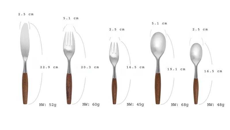 Hommfer – Ensemble de Couverts en Bois Naturel et Acier Inoxydable - Hommfer