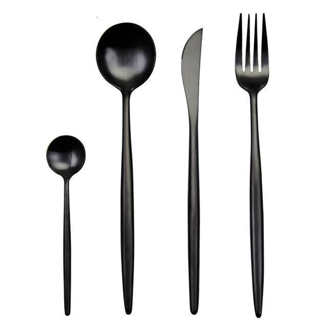 Hommfer – Ensemble de Couverts Noirs Élégants pour la Cuisine - Hommfer