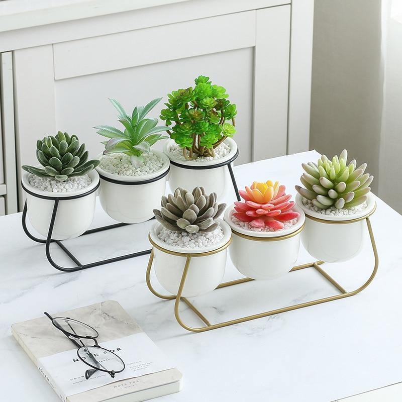 Hommfer – Ensemble de Pots à Plantes Nordiques avec Support Métallique - Hommfer