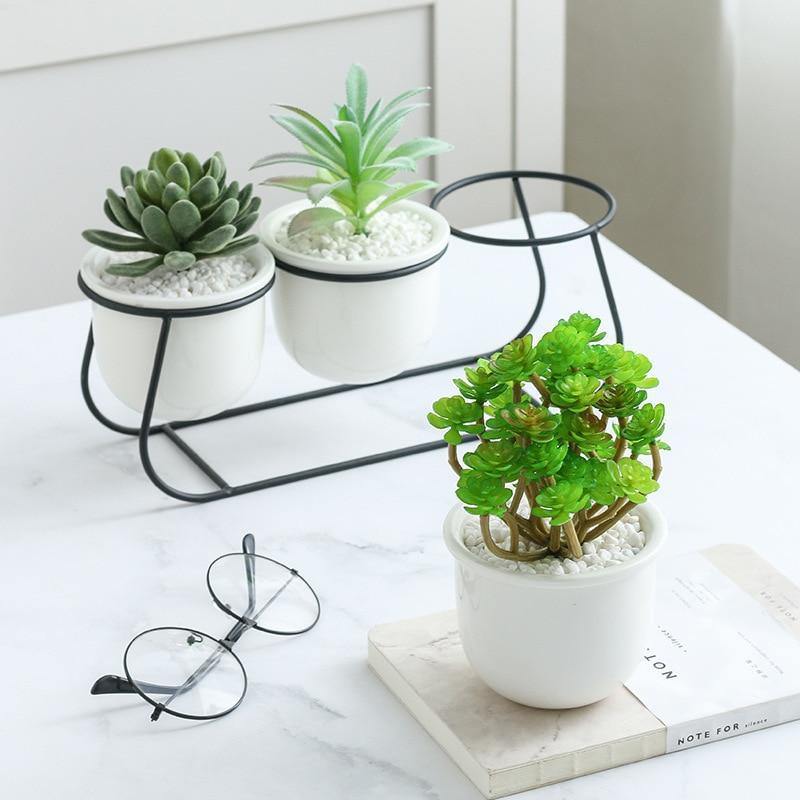 Hommfer – Ensemble de Pots à Plantes Nordiques avec Support Métallique - Hommfer