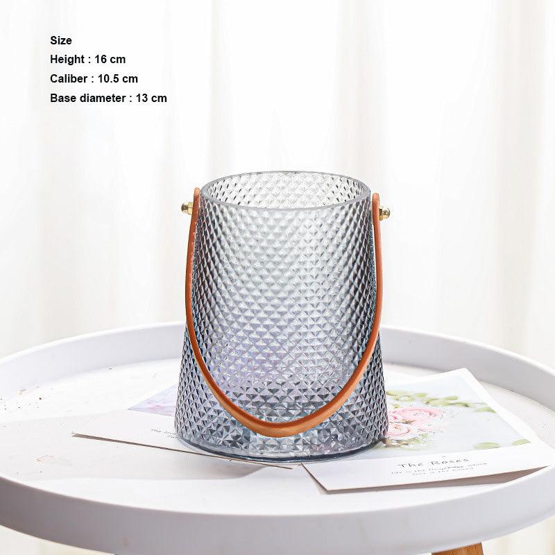 Hommfer – Ensemble de Vases Créatifs en Verre avec Anse en Cuir - Hommfer