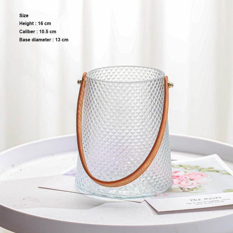 Hommfer – Ensemble de Vases Créatifs en Verre avec Anse en Cuir - Hommfer