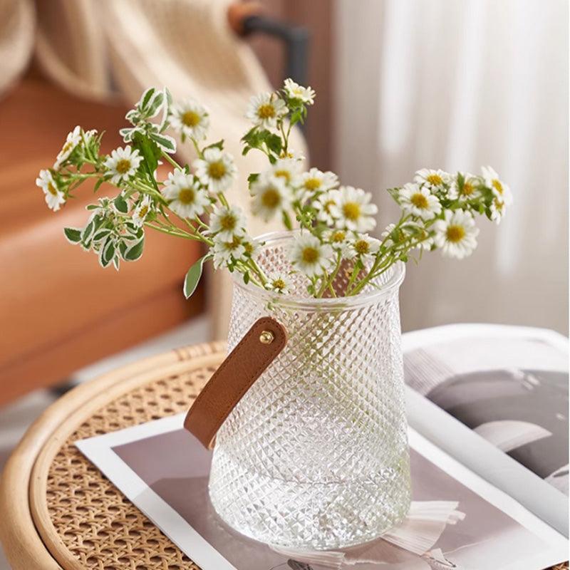 Hommfer – Ensemble de Vases Créatifs en Verre avec Anse en Cuir - Hommfer