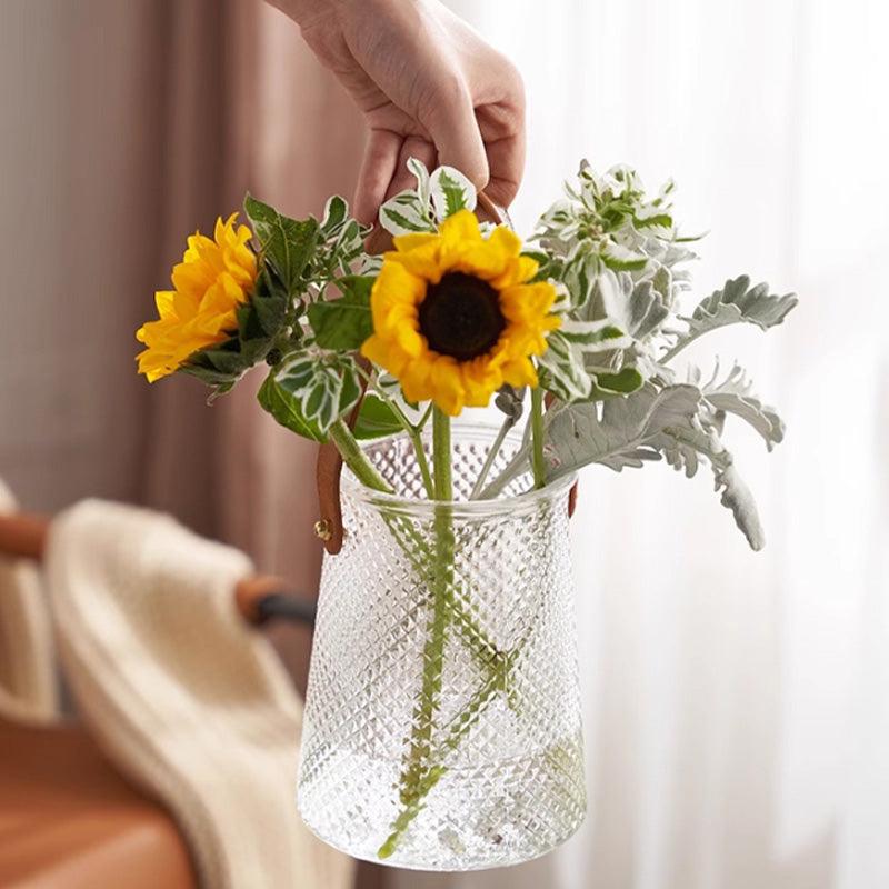 Hommfer – Ensemble de Vases Créatifs en Verre avec Anse en Cuir - Hommfer
