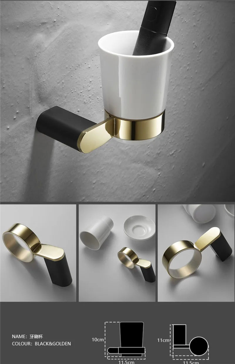 Hommfer – Ensemble Doré et Noir pour Salle de Bain - Hommfer