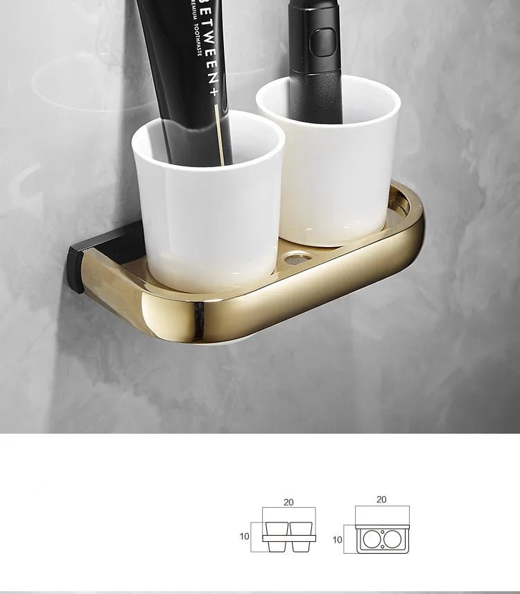 Hommfer – Ensemble Doré et Noir pour Salle de Bain - Hommfer