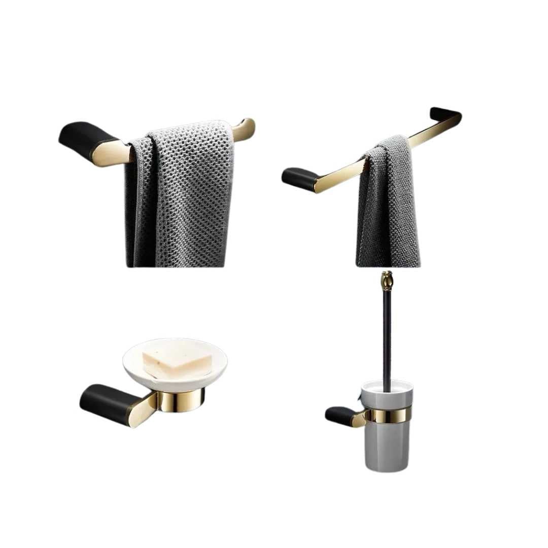 Hommfer – Ensemble Doré et Noir pour Salle de Bain - Hommfer