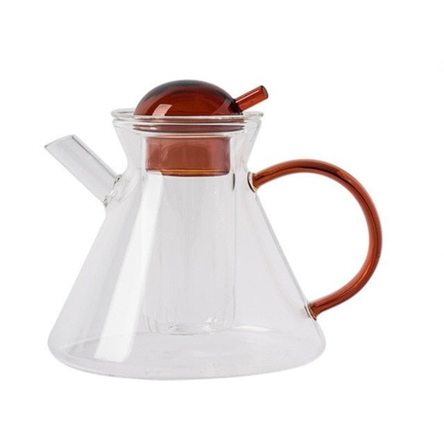Hommfer – Ensemble théière en verre ambré avec plateau - Hommfer