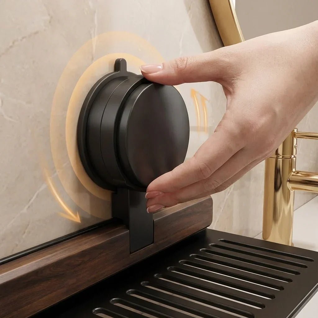 Hommfer – Étagère Élégante en Noyer pour Salle de Bain sans Perçage - Hommfer