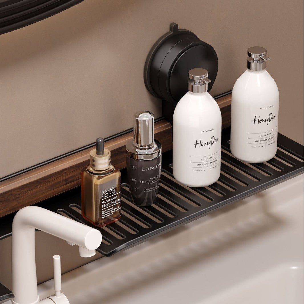 Hommfer – Étagère Élégante en Noyer pour Salle de Bain sans Perçage - Hommfer